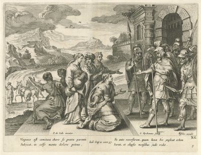 Jefta dává své dceři povolení jít do hor Historie Jefta (název série) od Nicolaes Ryckmans