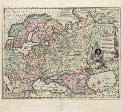 Mapa Ruska, druhá polovina 17. století od Nicolaes Visscher