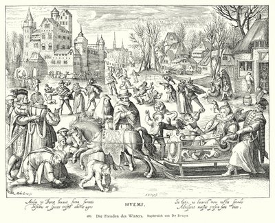 Radosti zimy (mědirytina) od Nicolaes de (after) Bruyn
