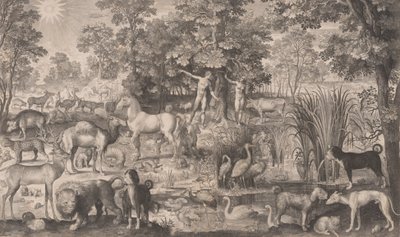 Adam a Eva v ráji, 1631., 1631. od Nicolaes de Bruyn