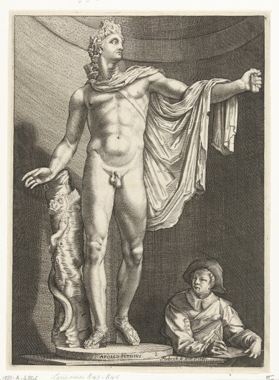 Apollo Belvedere Apollo Pythivs (název na objektu) Tři antické sochy v Římě po Goltziovi (název série) od Nicolaes de Bruyn