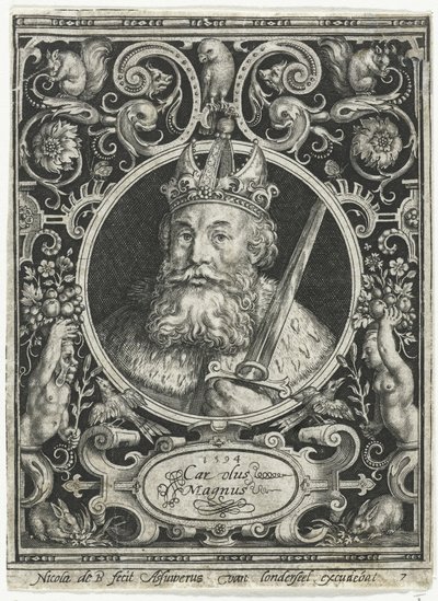 Karel Veliký, král Franků, 1594 od Nicolaes de Bruyn