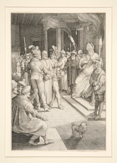 Kristus před Kaifášem (Pašijová série) od Nicolaes de Bruyn
