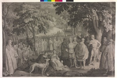 Kázání Johannese Křtitele od Nicolaes de Bruyn