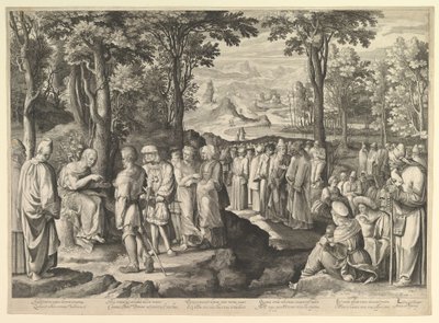 Jan Křtitel Kázání v poušti, ca. 1527-28 od Nicolaes de Bruyn
