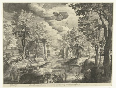 Krajina s Hagar a Ismaelem od Nicolaes de Bruyn