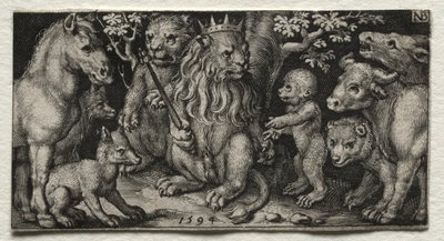 Král zvířat, 1594. od Nicolaes de Bruyn