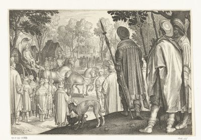 Triumfální průvod Josefa ve faraonově voze Příběh Josefa (název série) od Nicolaes de Bruyn