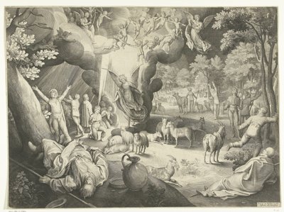 Zvěstování pastýřům od Nicolaes de Bruyn