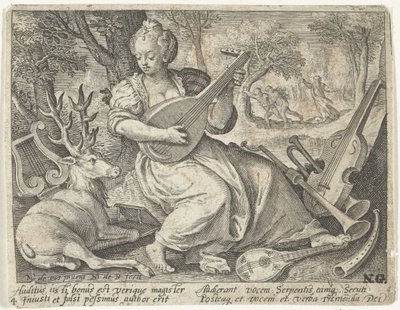 smyslový sluch Pět smyslů (název série) od Nicolaes de Bruyn