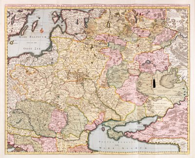 Mapa válečného divadla v Polsku, Moskvě a Turecku
