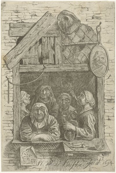 Pět žen v okně od Nicolaes van Haeften