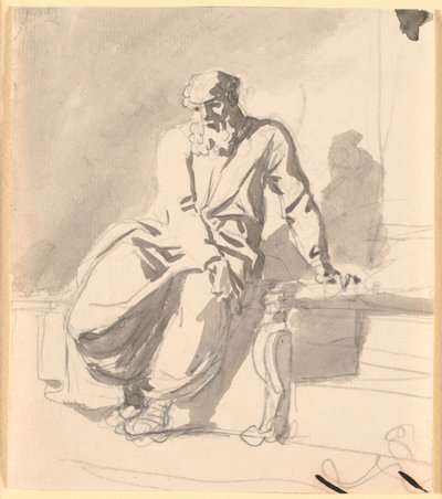Sedící antická mužská postava, pravděpodobně Anacreon od Nicolai Abildgaard