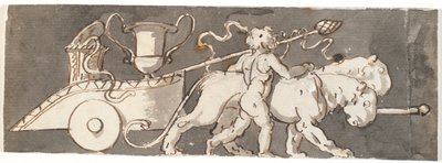 Vlys s chlapcem na voze Bacchus a Mars (nebo Pluto) tažený lvy od Nicolai Abildgaard