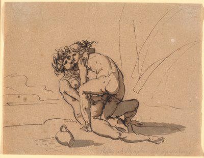 Hylas pohladil nymfou od Nicolai Abildgaard
