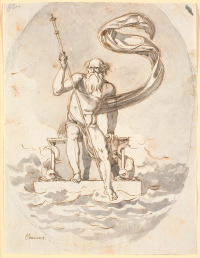 Oceanus na svém trůnu v moři od Nicolai Abildgaard