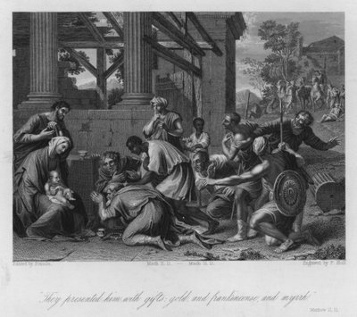 Oběť mudrců, Matouš II od Nicolas (after) Poussin