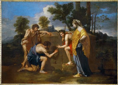 Arkádští pastýři ... od Nicolas (attr.to) Poussin
