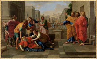 La mort de Saphire - Smrt Saphire ... od Nicolas (attr.to) Poussin