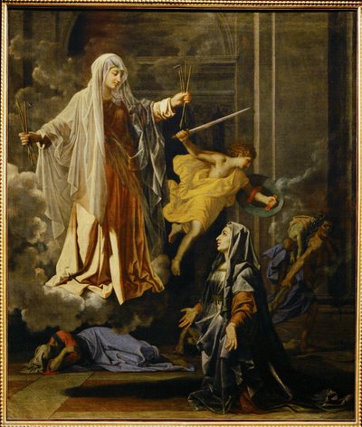 Zázrak moru podle Saint Francoise Romaine... od Nicolas (attr.to) Poussin