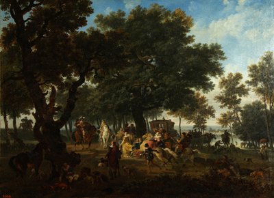 Henri IV a jeho Suite Hunting, asi 1804 od Nicolas Antoine Taunay