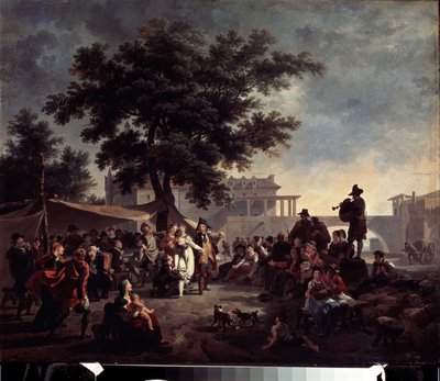Venkovská svatba. Obraz Nicolase Antoine Taunaye (1755-1830). Olej na dřevě, 41 x 56 cm. Francouzské umění 18. století. Puškinovo muzeum výtvarných umění, Moskva. od Nicolas Antoine Taunay