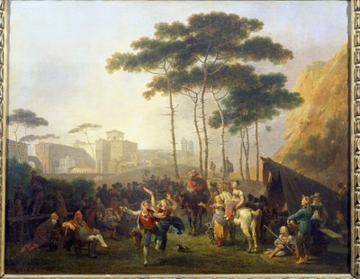 Malba vesnického tance od Nicolase Taunaye (1755-1830) Remeš z 19. století, Musee des Beaux Arts od Nicolas Antoine Taunay