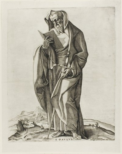 Starý muž stojící: Saint Paul od Nicolas Beatrizet