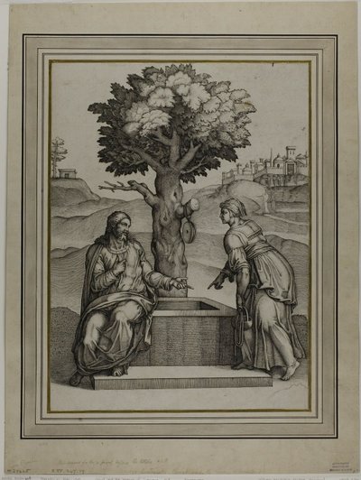 Kristus a žena Samaří od Nicolas Beatrizet