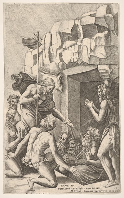 Kristus v limbu, po Raphaelovi, 1541. od Nicolas Beatrizet