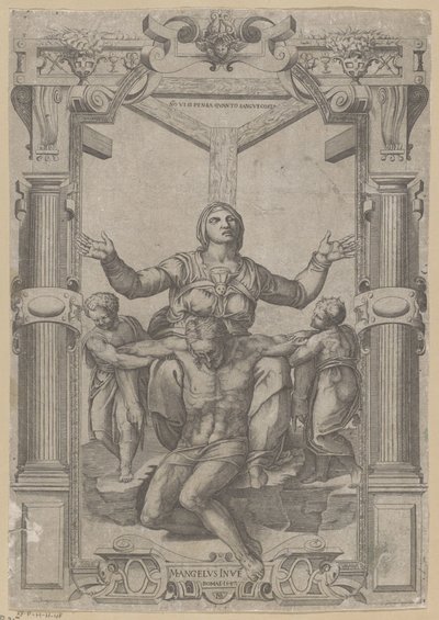 Marie u paty kříže od Nicolas Beatrizet