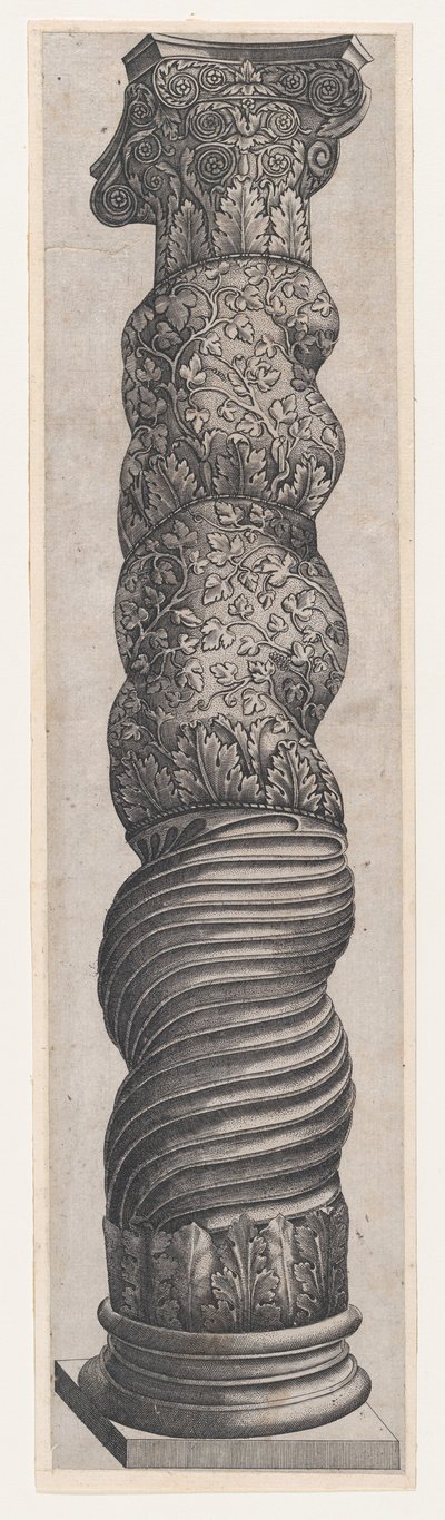 Zrcadlo římské velkoleposti: Groteskní točitý sloup v St. Petra, 16. stol..., 16. stol. od Nicolas Beatrizet