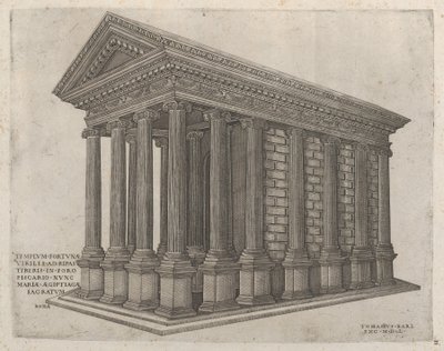 Zrcadlo římské velkoleposti: Chrám štěstí v Římě, 16. stol., 16. stol. od Nicolas Beatrizet
