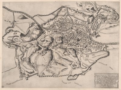Zrcadlo římské velkoleposti: Pohled na Řím od východu, 16. stol., 16. stol. od Nicolas Beatrizet