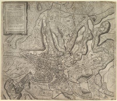Zrcadlo římské velkoleposti: Pohled na Řím od západu, 1557. od Nicolas Beatrizet