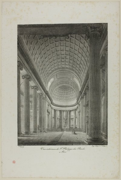 Pohled do interiéru kostela St. Philippe du Roule, Paříž od Nicolas Chapuy