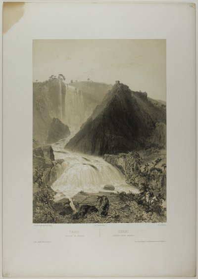 Terni: Marble Falls, deska dvacet z Italie Monumentale et Pittoresque od Nicolas Chapuy