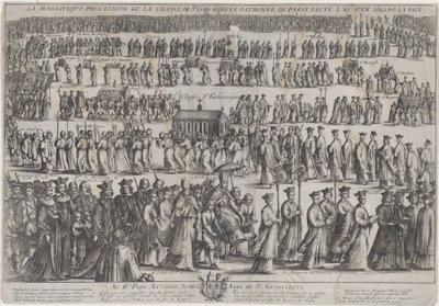 Průvod rakve svaté Genevieve s duchovními a laiky pochodujícími v šesti řadách..., 1652. od Nicolas Cochin