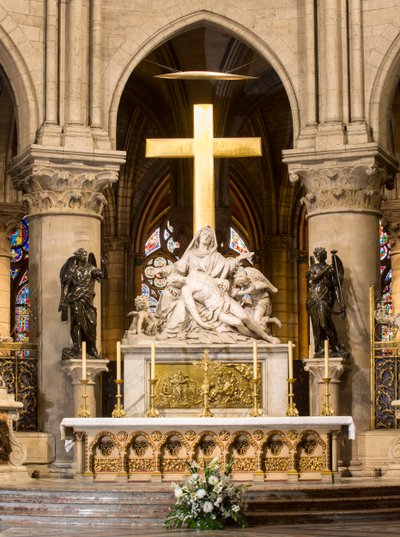 Sestoupení z kříže, hlavní oltář, Notre Dame, Paříž, asi 1695-1705 (mramor) od Nicolas Coustou
