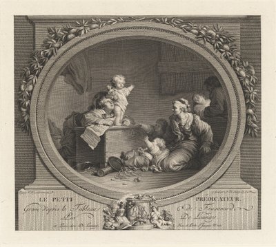 Malý kazatel od Nicolas Delaunay after Jean Honoré Fragonard
