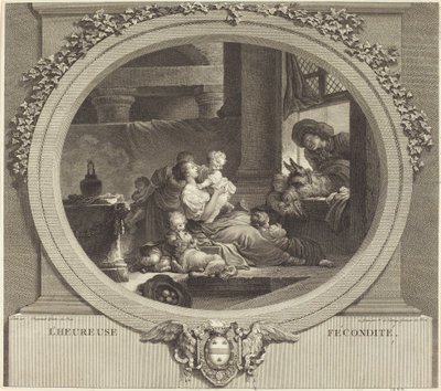 Šťastná plodnost od Nicolas Delaunay after Jean Honoré Fragonard