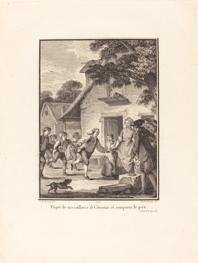 Ohromen mým výsměchem usiluje a vyhrává cenu od Nicolas Delaunay after Jean Michel Moreau