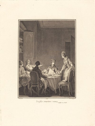 Sophie, přemýšlejte od Nicolas Delaunay after Jean Michel Moreau