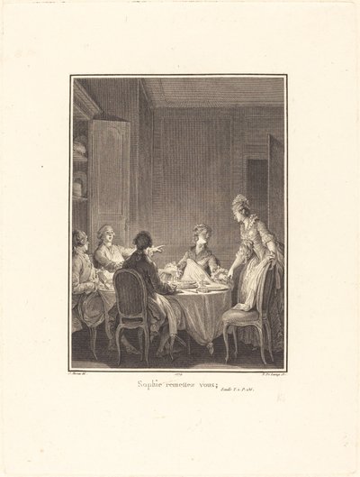 Sophie, přemýšlejte od Nicolas Delaunay after Jean Michel Moreau