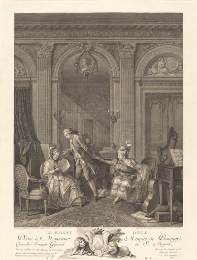 Sladký lístek od Nicolas Delaunay after Nicolas Lavreince
