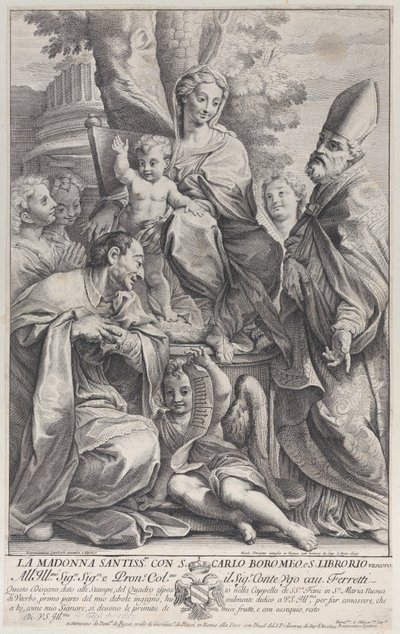Panna a dítě se svatým Liborem a Carlem Boromejským, 1693-95., 1693-95. od Nicolas Dorigny