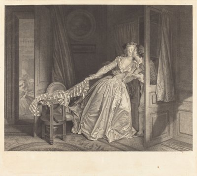 Ukradený polibek od Nicolas François Regnault after Jean Honoré Fragonard