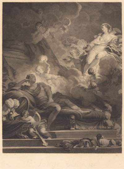 Sen lásky od Nicolas François Regnault after Jean Honoré Fragonard