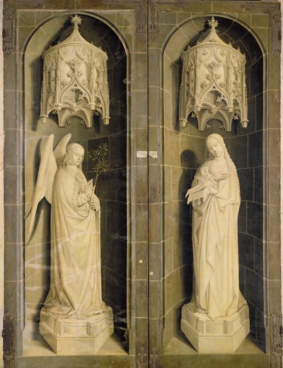 Zvěstování, vnější panel z Triptychu Mojžíše a hořícího keře, kolem roku 1476 od Nicolas Froment