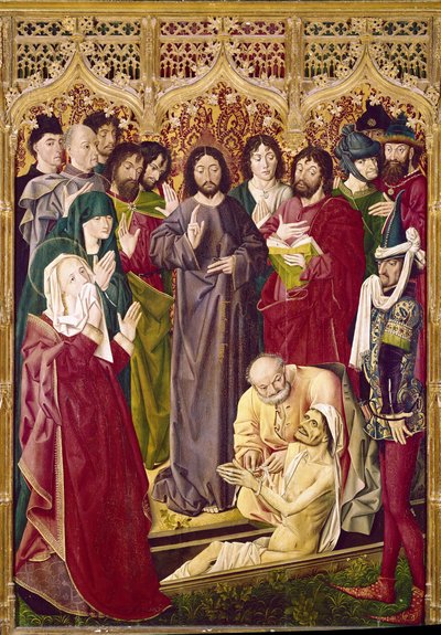 Vzkříšení Lazara (tempera na panelu od Nicolas Froment